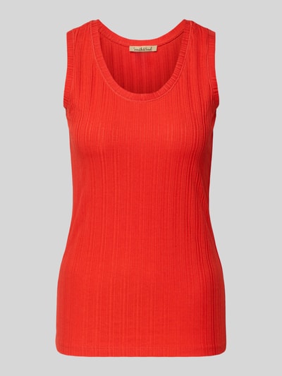 Smith and Soul Top met bandjes en ronde hals, model 'Pointelle' Rood - 2