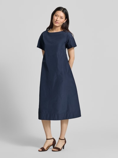 Weekend Max Mara Fließendes Freizeitkleid mit Baumwoll-Anteil Modell 'PIOPPO' Dunkelblau 1