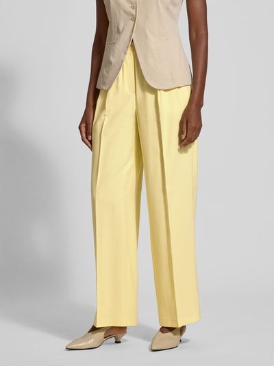 Vero Moda Regular fit broek van viscosemix, model 'CARMEN' Lichtgeel - 4