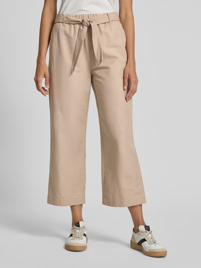 comma Straight leg stoffen broek met verkort model Taupe - 4