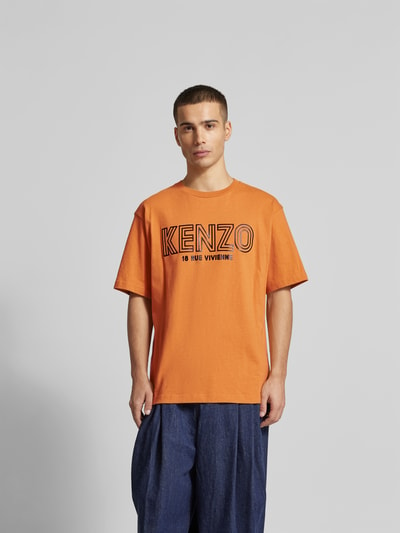 Kenzo T-Shirt mit Label-Print Senf 4