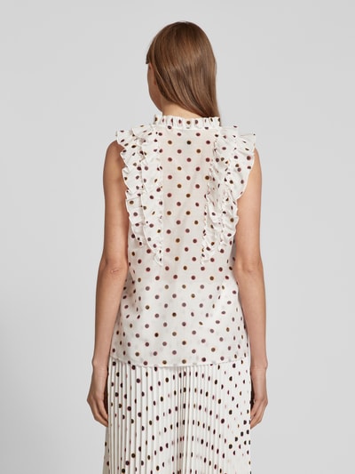 Marc Cain Blousetop met ruches Offwhite - 5