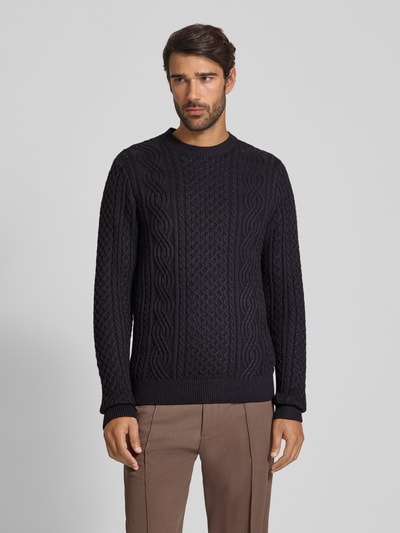 Jack & Jones Premium Strickpullover mit gerippten Abschlüssen Modell 'BLUSEAN' Marine 4