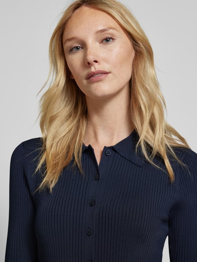 Lauren Ralph Lauren Strickshirt mit durchgehender Knopfleiste Modell 'DAENA' Marine 3