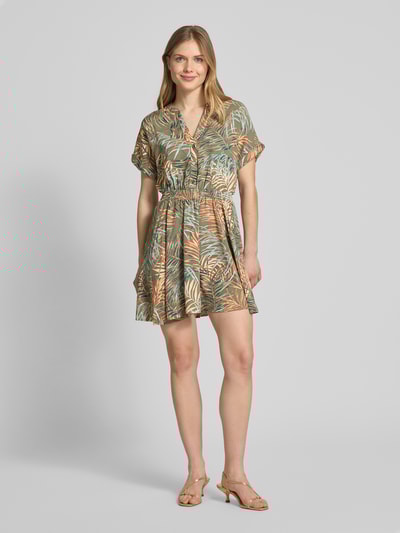 Apricot Sukienka mini z kołnierzem z lamówką Khaki 1