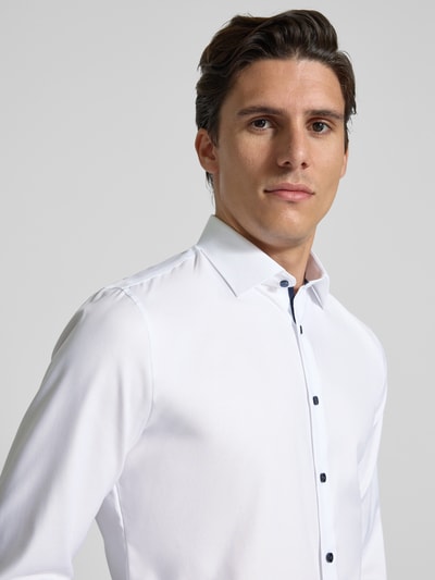 OLYMP No. Six Super Slim Fit Business-Hemd mit Knopfleiste Weiss 3