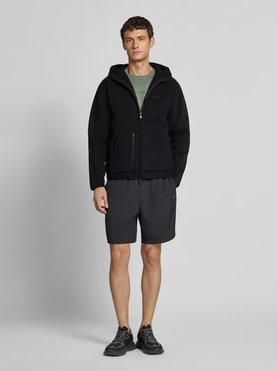 BOSS Green Bluza rozpinana o kroju regular fit z kapturem model ‘SW_HOLE19 SNUGGEL’
 Czarny 1