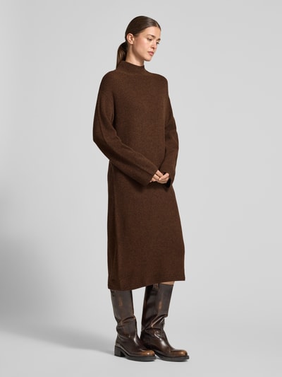 Christian Berg Woman Knielanges Kleid aus reiner Baumwolle Schoko Melange 1