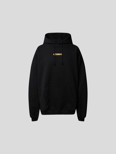 VETEMENTS Hoodie mit Label-Print Black 2