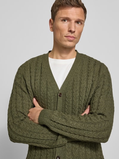 Fynch-Hatton Strickjacke mit Knopfleiste Oliv 3