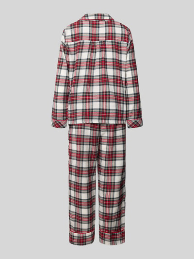 Produktfoto, Relaxed Fit Pyjama-Set aus reiner Bio-Baumwolle Modell 'Helga' von CCDK Copenhagen, krata, długie rękawy, zapięcie na guziki