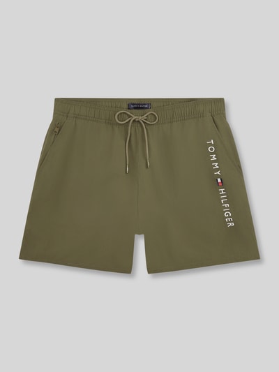 Tommy Hilfiger Badehose mit Label Print Oliv 2