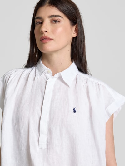 Polo Ralph Lauren Leinenbluse mit Label-Stitching Weiss 3