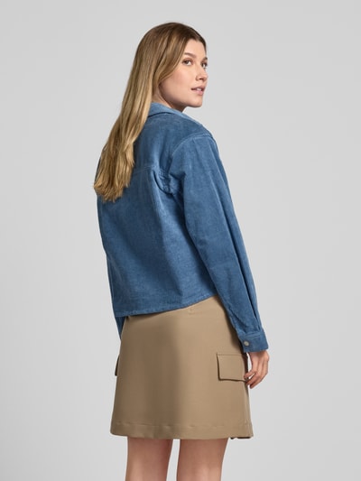 MSCH Copenhagen Regular Fit Cordbluse mit Brusttaschen Modell 'Arcelle Geggo' Rauchblau 5