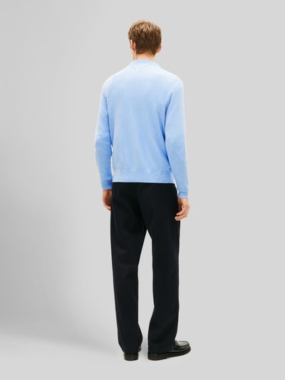 Tommy Hilfiger Sweter o kroju regular fit z mieszanki bawełny i kaszmiru Jasnoniebieski 5