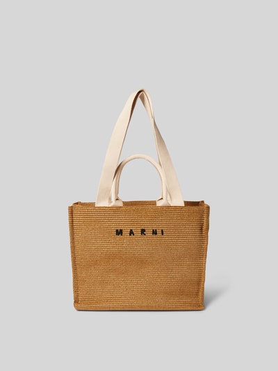 Marni Shopper mit Label-Stitching Sand 2