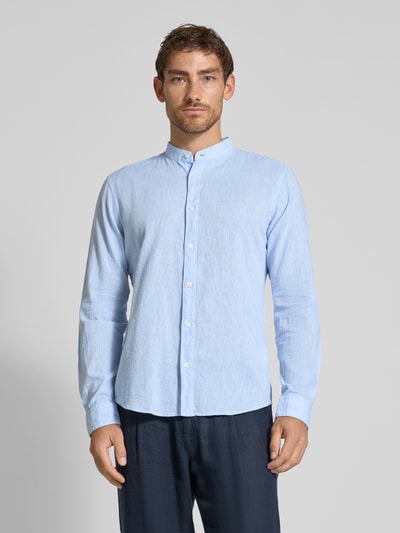 Strellson Regular Fit Freizeithemd aus Baumwoll-Leinen-Mix Modell 'Cornel' Hellblau 4