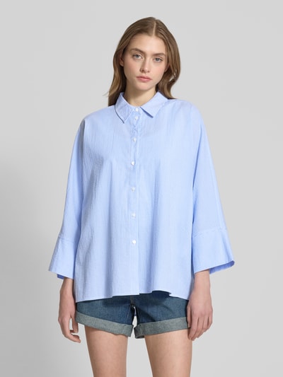 Only Loose fit overhemdblouse van puur katoen, model 'ASUGUSTA' Lichtblauw - 4
