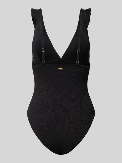 Shiwi Kostium kąpielowy ze wzorem paisley i falbanami model ‘Bobbie’ Czarny 3