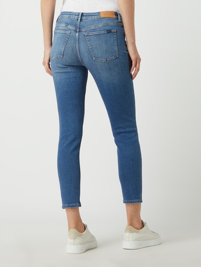 Gant Korte slim fit mid rise jeans met stretch, model 'Farla' Bleu - 5