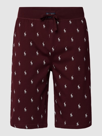 Polo Ralph Lauren Underwear Slim Fit Sweatshorts mit Allover-Print Modell 'LIQUID Bordeaux 2