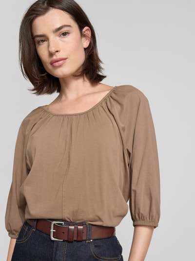 Christian Berg Woman Blusenshirt mit elastischen Abschlüssen Mittelbraun 3