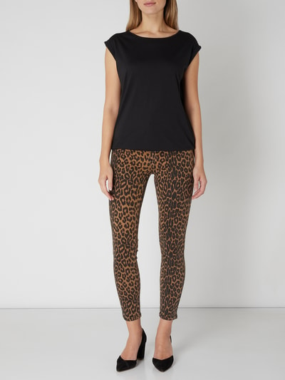 Jake*s Casual Stretchhose mit Leopardenmuster Mittelbraun 1