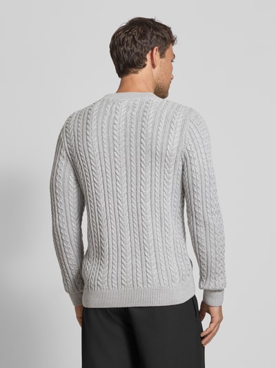 Jack & Jones Premium Strickpullover mit gerippten Abschlüssen Modell 'BLUSEAN' Hellgrau Melange 5