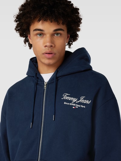 Tommy Jeans Sweatjack met labelstitching, model 'LUXE' Marineblauw - 3