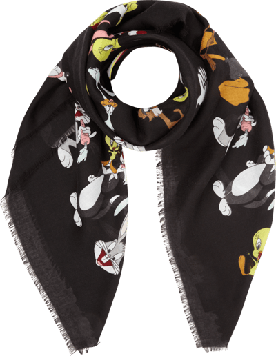 Codello Tuch mit Looney Tunes-Print und Fransen Schwarz 4