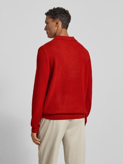 Forét Regular Fit Poloshirt aus Woll-Mix mit Knopfleiste Rot 5