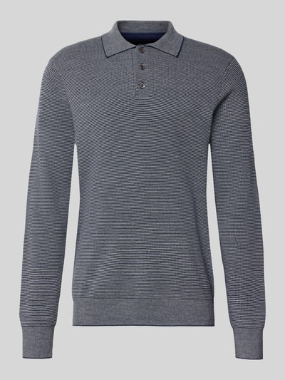 Produktfoto, grijs regular fit poloshirt met wol, fijne structuur, blauwe accenten, Regular Fit Poloshirt met wol van Polo Ralph Lauren
