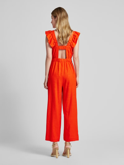 YAS Jumpsuit met ruches, model 'YASISMA' Oranje - 5