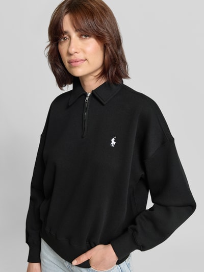 Polo Ralph Lauren Krój regular fit troyer z mieszanka bawełny Czarny 3