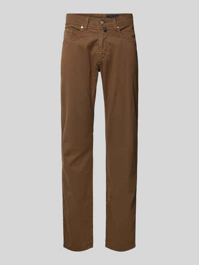 Produktfoto, Tapered Fit Hose mit Eingrifftaschen Modell 'Lyon' von Pierre Cardin in Braun aus Baumwoll-Elasthan-Mix für Herren
