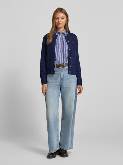 Polo Ralph Lauren Kurtka z dzianiny z mieszanki wełny i kaszmiru ze ściegiem warkoczowym Granatowy 1