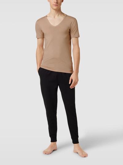 Mey Slim fit T-shirt met V-hals Beige - 1