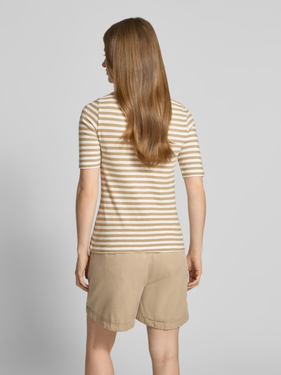 s.Oliver RED LABEL Slim fit gebreid shirt van puur katoen Zand - 5