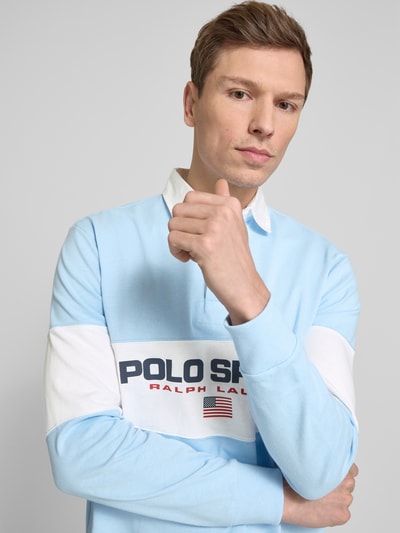 Polo Sport Longsleeve mit Polokragen Hellblau 3