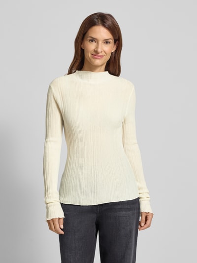 Samsøe Samsøe Strickpullover aus Wolle mit Strukturmuster Modell 'JOSE' Offwhite 4