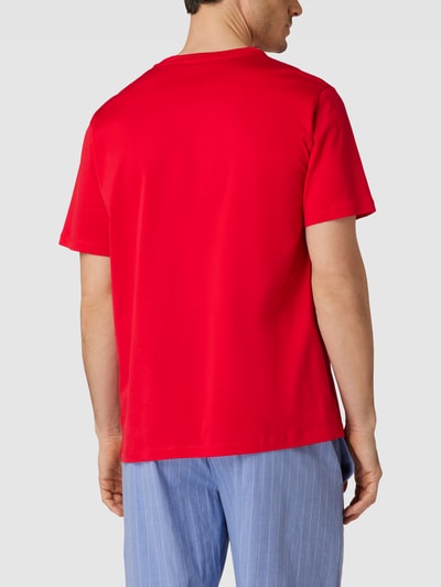 Schiesser Relaxed Fit T-Shirt mit geripptem Rundhalsausschnitt Rot 5