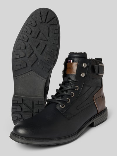 Tom Tailor Schnürstiefel in Lederoptik Modell 'MATHEO' Black 4