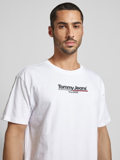 Tommy Jeans T-Shirt mit Label-Print Weiss 3