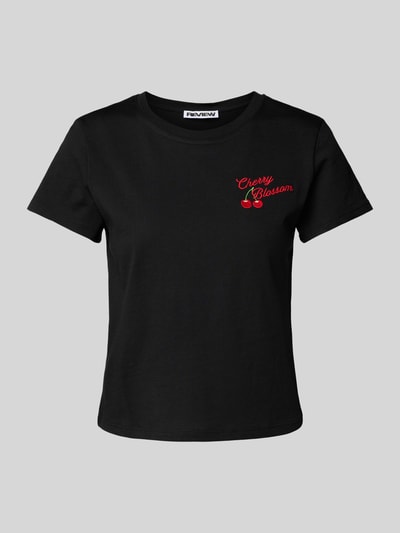 REVIEW T-Shirt mit Motiv-Stitching Black 2