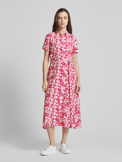 Christian Berg Woman Selection Hemdblusenkleid aus Viskose mit Bindegürtel Pink 4