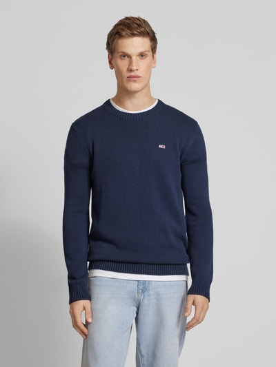 Tommy Jeans Strickpullover mit Logo-Stitching Dunkelblau 4