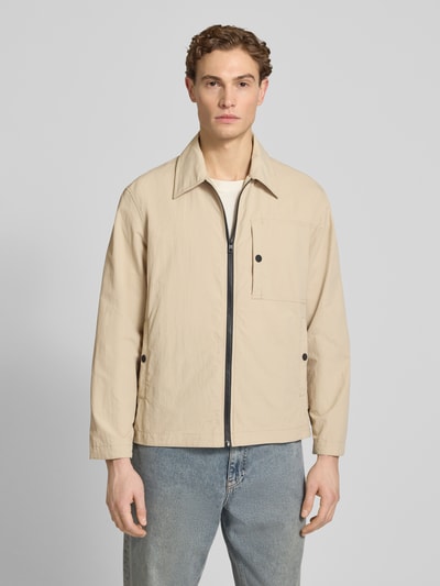 Marc O'Polo DENIM regular fit blouson met platte kraag Zand - 4