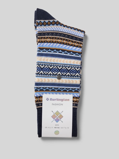 Burlington Sokken met ribboord Donkerblauw - 3