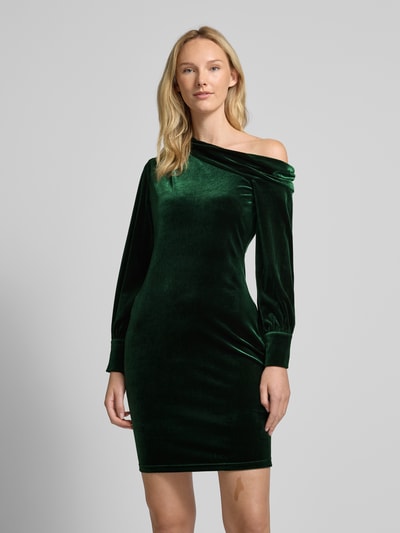 Lauren Ralph Lauren Minikleid mit One-Shoulder-Träger Modell 'Jolenal' Dunkelgruen 4