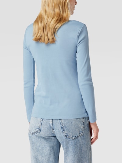 Christian Berg Woman Longsleeve mit geripptem Rundhalsausschnitt Rauchblau 5